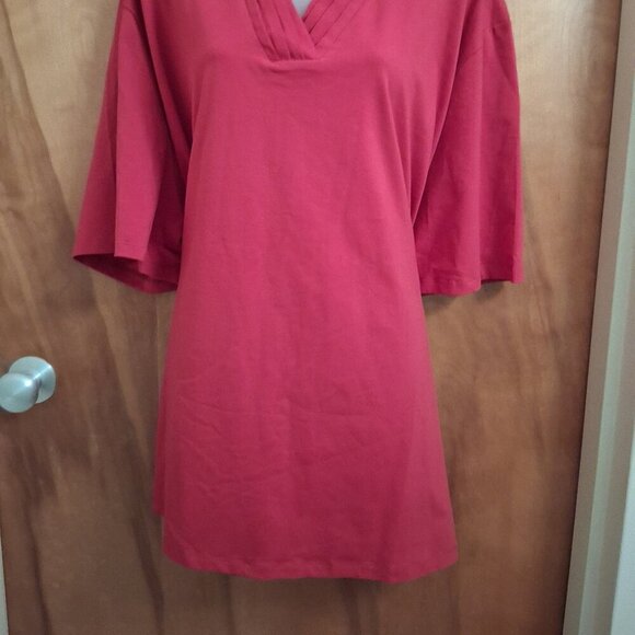 Catherines Suprema Collection women's tunic top red plus size 5X cotton - Picture 2 of 6